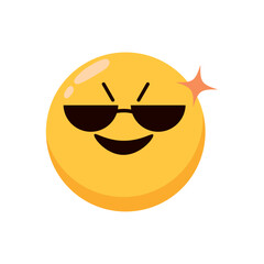 Sticker - emoticon face with sunglasses