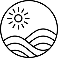 Poster - Mountain circle line icon