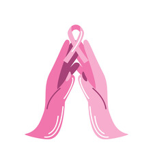 Poster - breast cancer awareness pink hands