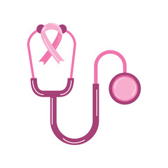 Wall Mural - breast cancer awareness stethoscope