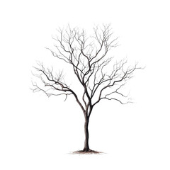 Wall Mural - dead tree silhouette on isolated .