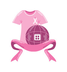 Poster - breast cancer awareness shirt and world