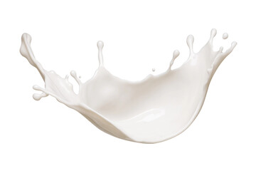 Wall Mural - realistic milk splashes or wave with drops and splatter isolated on a transparent background, milk splash, yogurt splash, Generative AI