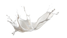 Realistic Milk Splashes Or Wave With Drops And Splatter Isolated On A Transparent Background, Milk Splash, Yogurt Splash, Generative AI
