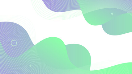 Wall Mural - Modern Abstract Background with Waves Fluid Liquid Motion and Blue White Green Gradient Color