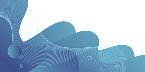 Wall Mural - Modern Abstract Background with Waves Fluid Liquid Motion and Blue White Gradient Color