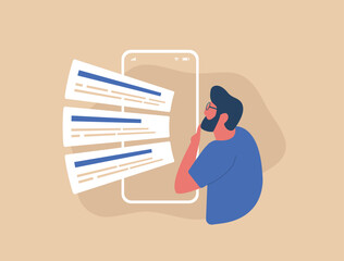Wall Mural - mobile seo ranking concept. search engine results pages with top ranking websites. analyzing seo sea