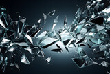 Fototapeta  - Wallpaper of scattering broken glass fragments.