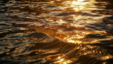 Fototapeta Morze - Golden waves reflect vibrant sunset, tranquil beauty in nature motion generated by AI