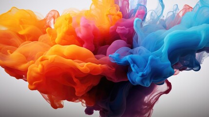 Poster - Color ink Multicolored isolated on white background.