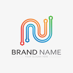 Wall Mural - N Letter Logo Template