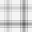White Grey Tartan Plaid Pattern Seamless. Check fabric texture for flannel shirt, skirt, blanket
