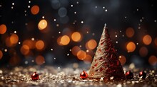 Merry Christmas Red Background With Christmas Tree, Merry Christmas Background ,Hd Background