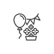 Party decorations line icon