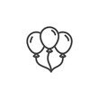 Three balloons line icon