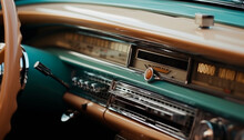 Vintage Car Dashboard Speed, Elegance, Luxury, Shiny, Control, Leather Generated By AI
