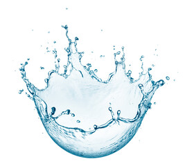 Sticker - Water splashing out from circle shape isolated - 3d rendering