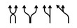 Split Arrows Symbol icon set. Road way arrow icon set. Two way, three way arrow. Right and left direction