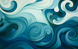 Swirl of oceanic blues, this abstract design captures the fluidity and depth of the sea's waves and currents. Wide background 16:10 ratio