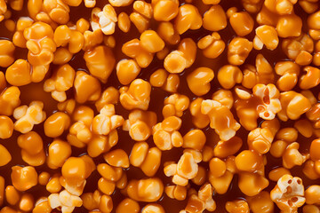 Wall Mural - flat lay photography of caramel popcorn texture