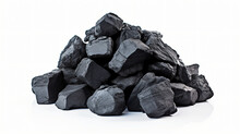 Heap Of Coal Isolated On White Background