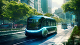 Fototapeta Londyn - Intelligent vehicle concept autonomous electric shut