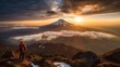 © 健二 恵藤 - 絶景の富士山（夕日）