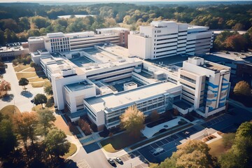 Wall Mural - Aerial view of modern hospital building