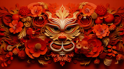 Wall Mural - Chinese New Year greeting card. Greeting card.