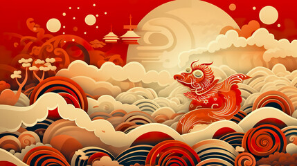 Wall Mural - Chinese New Year greeting card. Greeting card.