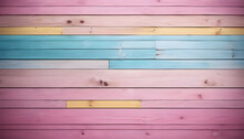 Colorful Pink Blue And Yellow Painted Wood Panel Background Style