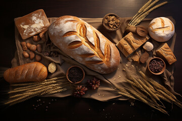 Wall Mural - Bread in still life food.