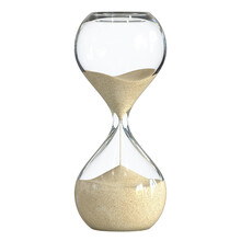Hourglass On White Background, Sandglass 3d Rendering