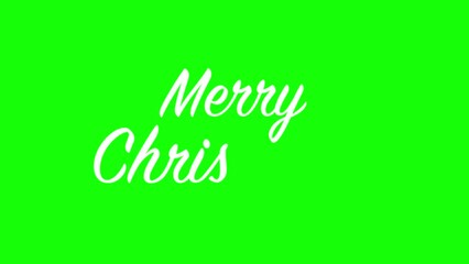 Wall Mural - Merry Christmas 4K logo animation ( green background for chroma key )