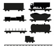 © guitou60 - Silhouette de différents wagons de marchandises
