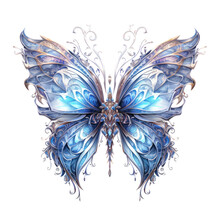 Fantasy Crystal Butterfly Isolated On Transparent Background,transparency 