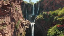 Wide Front View Of Waterfall In Ozoud, Morocco.
