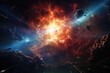 Supernova aftermath in a radiant nebula.