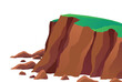 Element of sea landscape, rocky coastlines rocks, cliffs and stones. Vector colored flat cartoon illustration