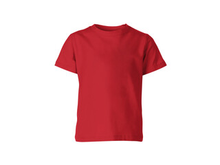 Wall Mural - The isolated red colour blank fashion tee front mockup template