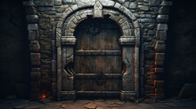 Old Scary Door Dungeon Stone