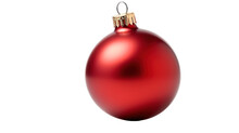 Christmas Red Baubles Isolated On Transparent Background, Generative Ai.