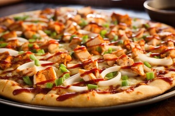 Poster - close-up of sizzling bbq pizza crust