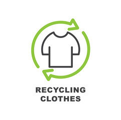 Wall Mural - Recycling clothes, vector, label, badge for eco-friendly manufacturing.