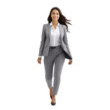 Fototapeta  - very happy beautiful asia woman in business suit is walking into a office isolated on transparent background
