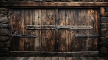 An Old Rustic Wooden Door. Generative AI.