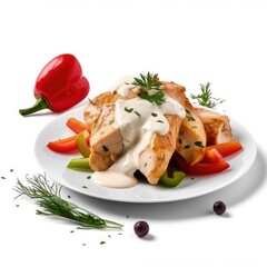 Wall Mural - Chicken Pieces w Bell Pepper