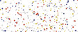 Multicolor confetti abstract background with a lot of falling pieces, isolated on a white background.