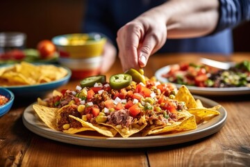 Poster - a hand reaching out to take nachos from a plate