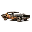 burnt out old car isolated. png file